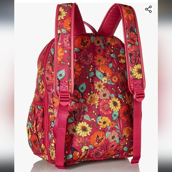 Sakroots Backpack: Raspberry In Bloom, Pink, padded laptop bag, Artists Circle - Picture 2 of 16